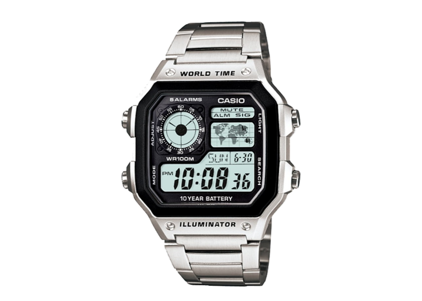 Casio General Digital Dial Stainless Steel Band