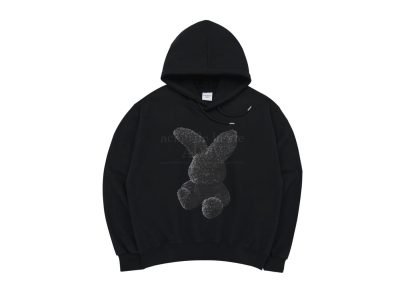 Acme De La Vie Cream Fuzzy Rabbit Hoodie Black