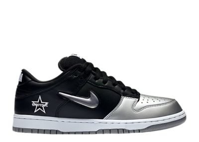 Nike SB Dunk Low Supreme Jewel Swoosh Silver