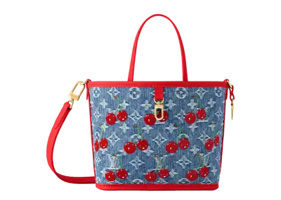 Louis Vuitton x Takashi Murakami Cherry Neverfull Inside Out BB Denim Monogram